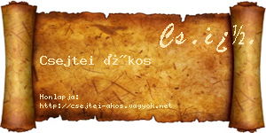 Csejtei Ákos névjegykártya